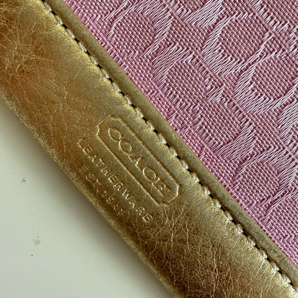 Coach Pink and Gold Leather Accessory